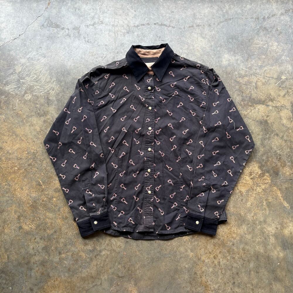 Vintage‎ Wrangler Pearl Snap Spurs Cowboy Shirt